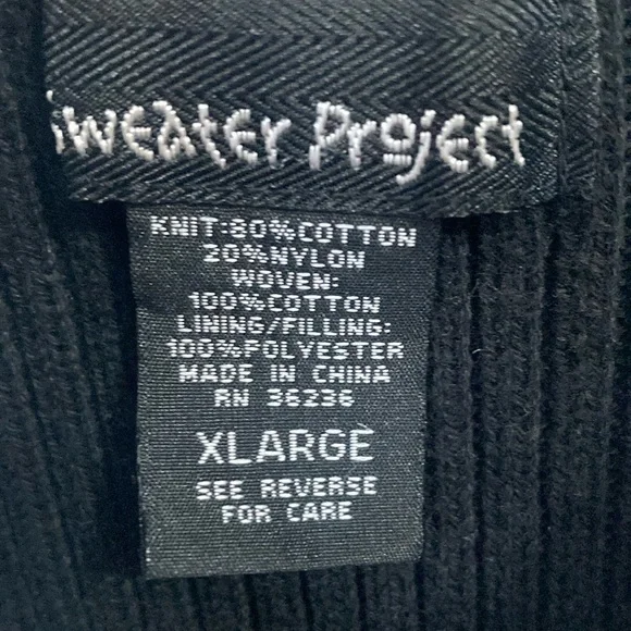 Sweater Project Black and White Buffalo Plaid Cardigan - Picture 2 of 11